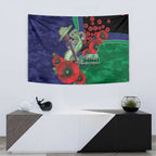 New Zealand Warriors ANZAC Personalised Tapestry Lest We Forget Poppy Camo
