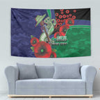 New Zealand Warriors ANZAC Personalised Tapestry Lest We Forget Poppy Camo