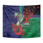 New Zealand Warriors ANZAC Personalised Tapestry Lest We Forget Poppy Camo