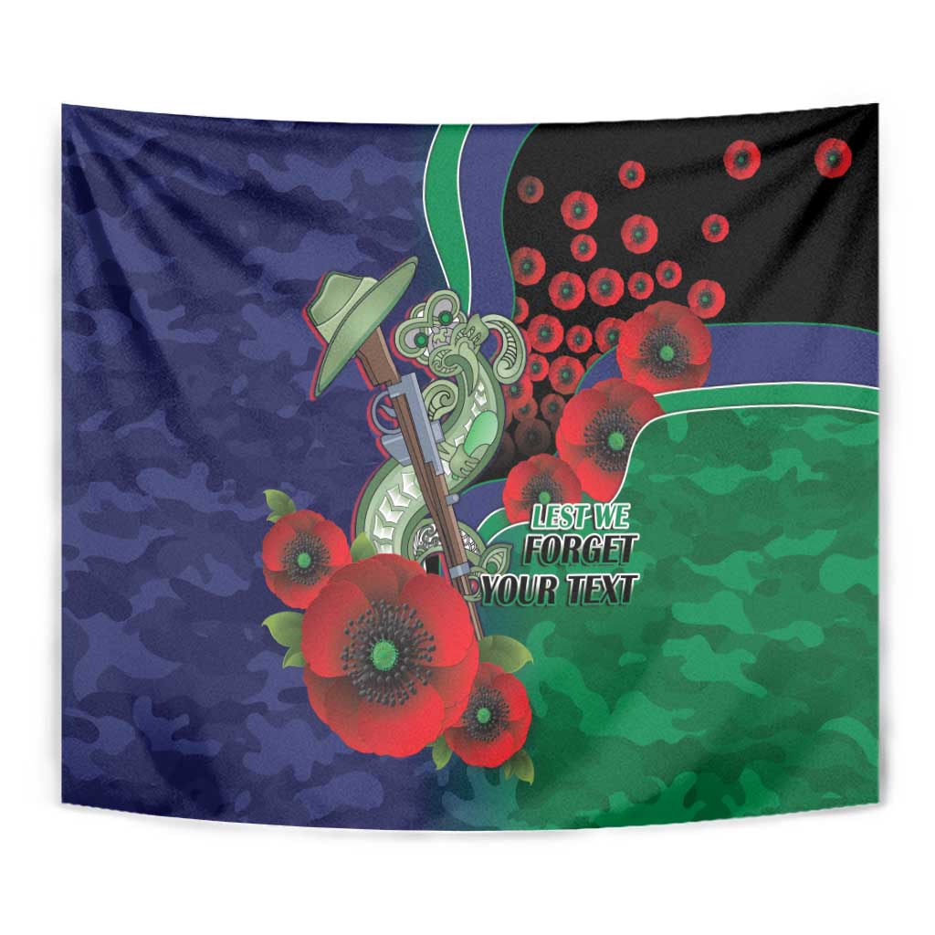 New Zealand Warriors ANZAC Personalised Tapestry Lest We Forget Poppy Camo