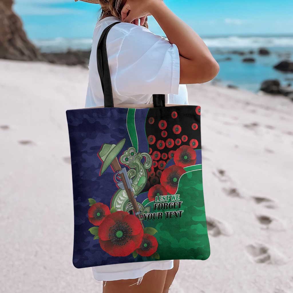 New Zealand Warriors ANZAC Personalised Tote Bag Lest We Forget Poppy Camo