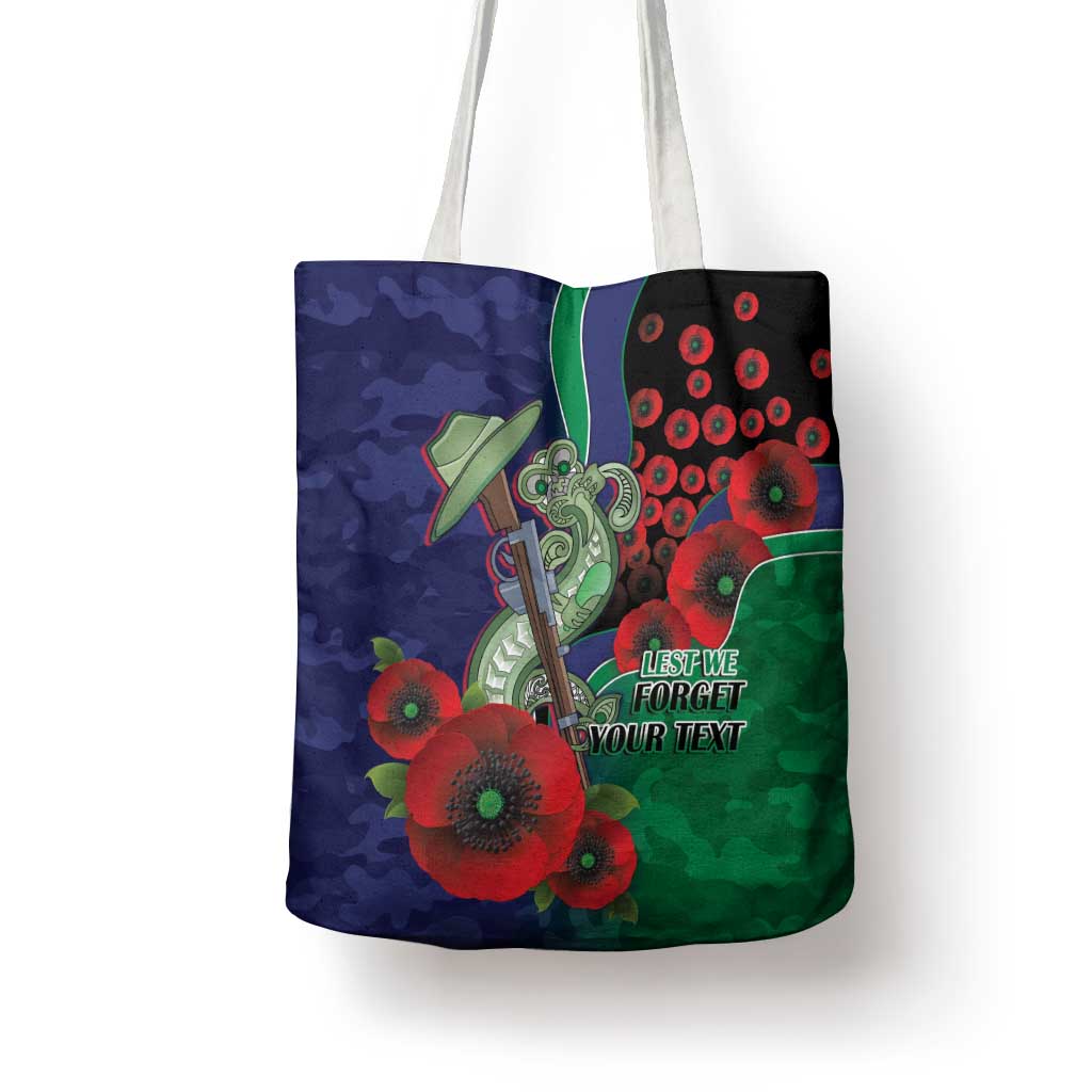 New Zealand Warriors ANZAC Personalised Tote Bag Lest We Forget Poppy Camo