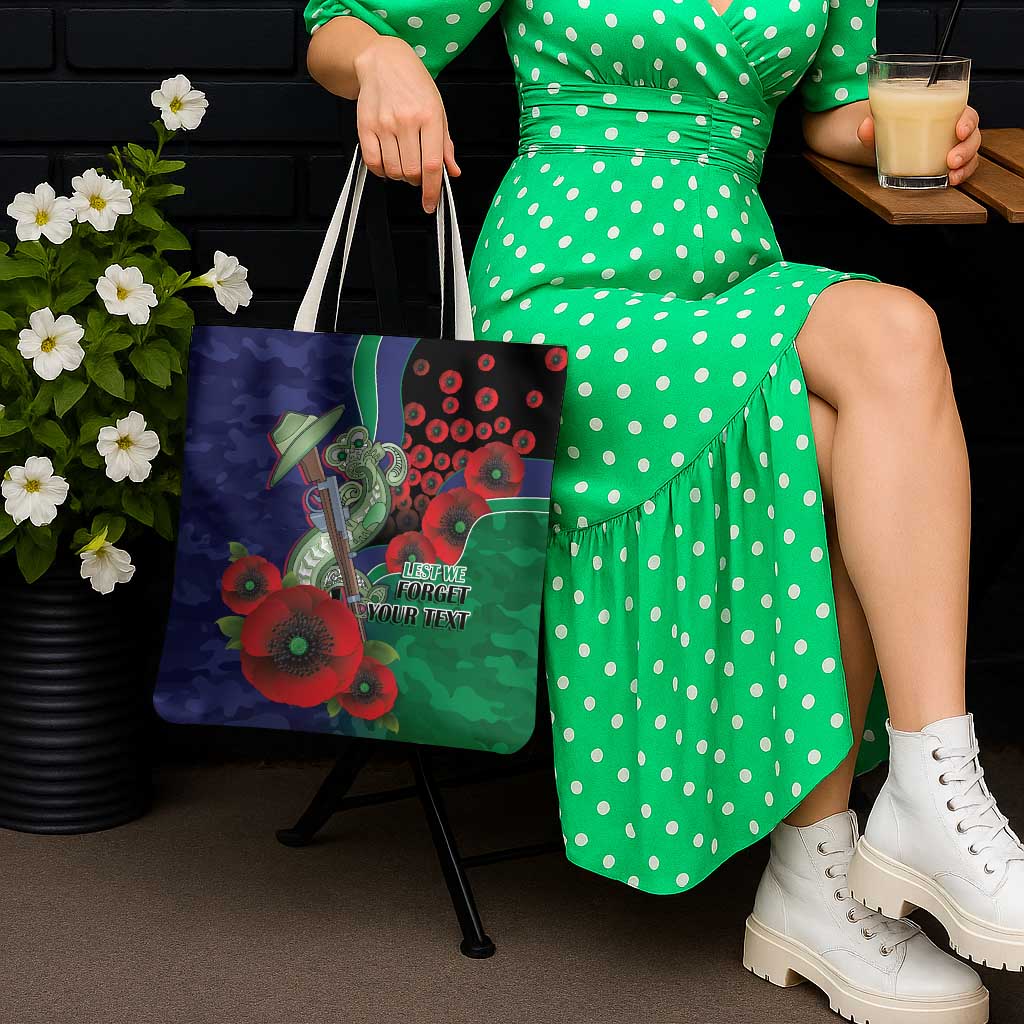 New Zealand Warriors ANZAC Personalised Tote Bag Lest We Forget Poppy Camo