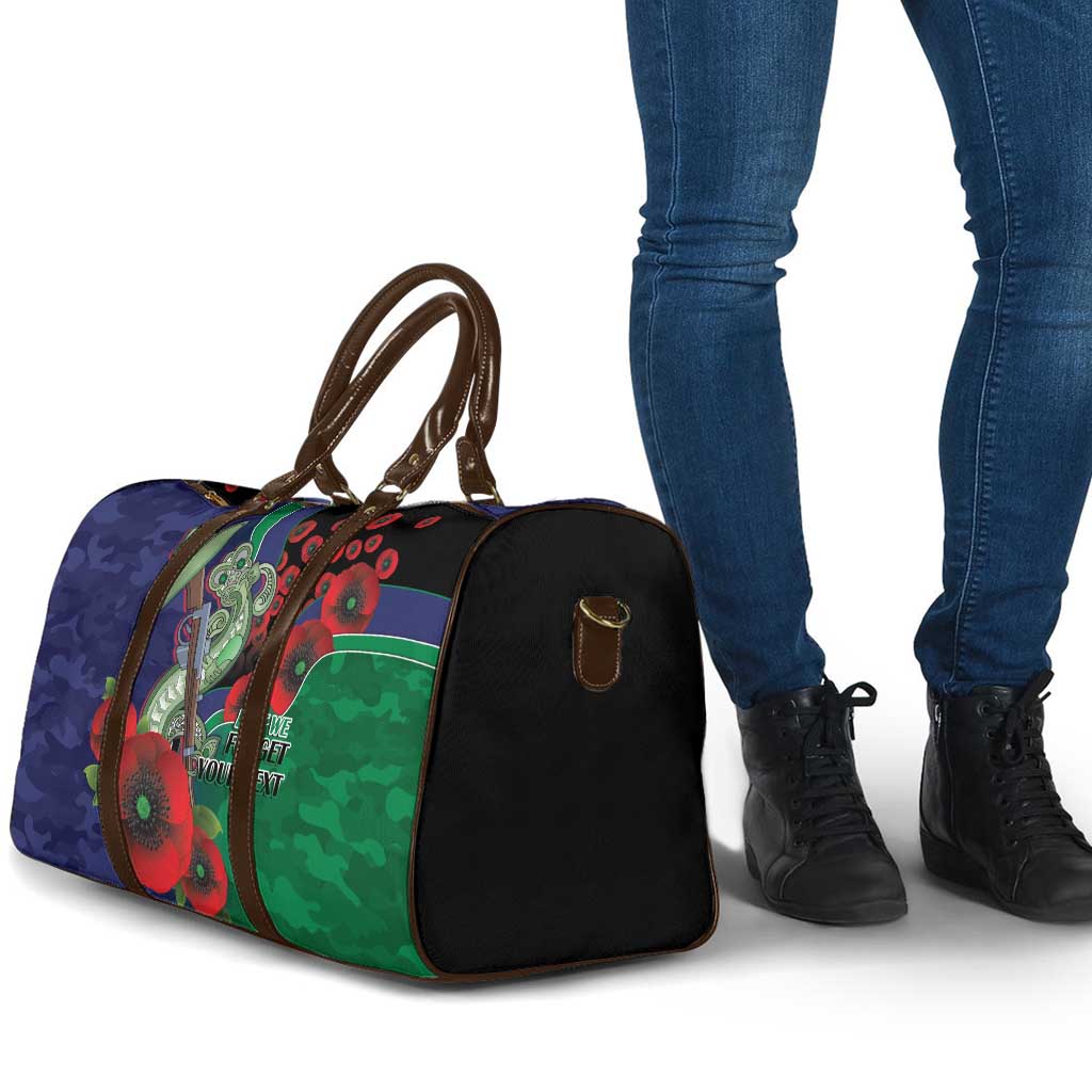 New Zealand Warriors ANZAC Personalised Travel Bag Lest We Forget Poppy Camo