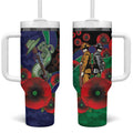 New Zealand Warriors ANZAC Personalised Tumbler With Handle Lest We Forget Poppy Camo
