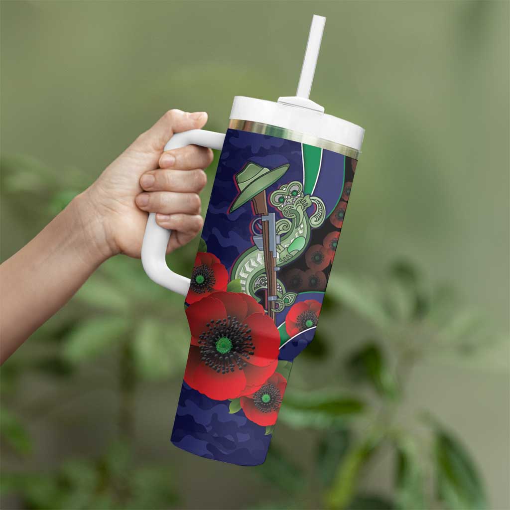 New Zealand Warriors ANZAC Personalised Tumbler With Handle Lest We Forget Poppy Camo