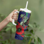 New Zealand Warriors ANZAC Personalised Tumbler With Handle Lest We Forget Poppy Camo