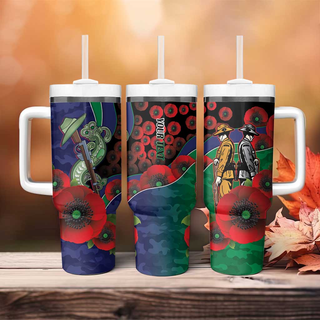 New Zealand Warriors ANZAC Personalised Tumbler With Handle Lest We Forget Poppy Camo