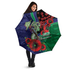 New Zealand Warriors ANZAC Personalised Umbrella Lest We Forget Poppy Camo