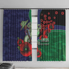 New Zealand Warriors ANZAC Personalised Window Curtain Lest We Forget Poppy Camo