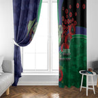 New Zealand Warriors ANZAC Personalised Window Curtain Lest We Forget Poppy Camo