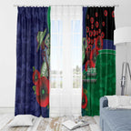 New Zealand Warriors ANZAC Personalised Window Curtain Lest We Forget Poppy Camo