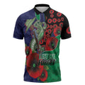 New Zealand Warriors ANZAC Personalised Zipper Polo Shirt Lest We Forget Poppy Camo