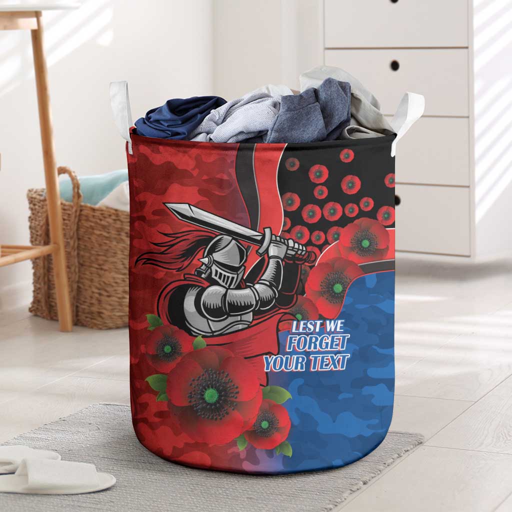 Newcastle Knights ANZAC Personalised Laundry Basket Lest We Forget Poppy Camo