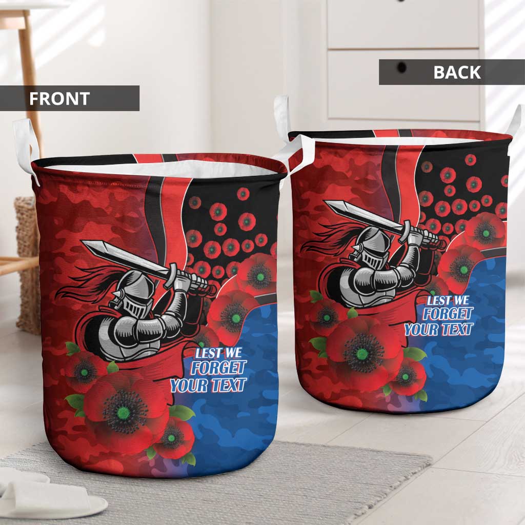 Newcastle Knights ANZAC Personalised Laundry Basket Lest We Forget Poppy Camo