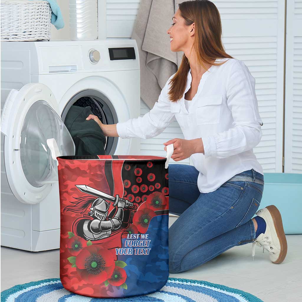 Newcastle Knights ANZAC Personalised Laundry Basket Lest We Forget Poppy Camo