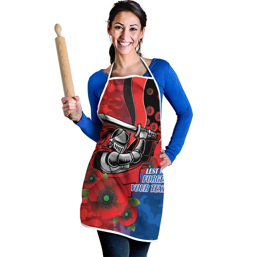 Newcastle Knights ANZAC Personalised Apron Lest We Forget Poppy Camo