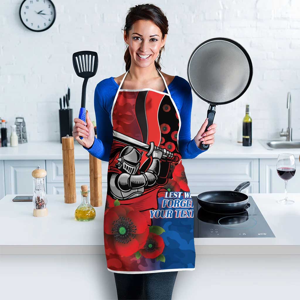 Newcastle Knights ANZAC Personalised Apron Lest We Forget Poppy Camo