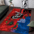 Newcastle Knights ANZAC Personalised Area Rug Lest We Forget Poppy Camo