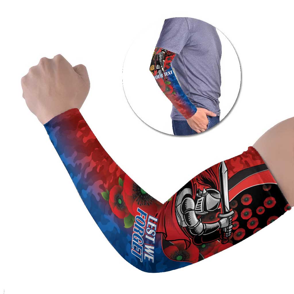 Newcastle Knights ANZAC Personalised Arm Sleeves Lest We Forget Poppy Camo