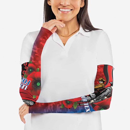 Newcastle Knights ANZAC Personalised Arm Sleeves Lest We Forget Poppy Camo