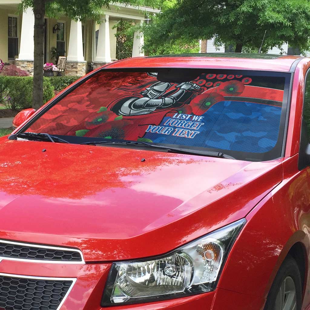 Newcastle Knights ANZAC Personalised Auto Sun Shade Lest We Forget Poppy Camo