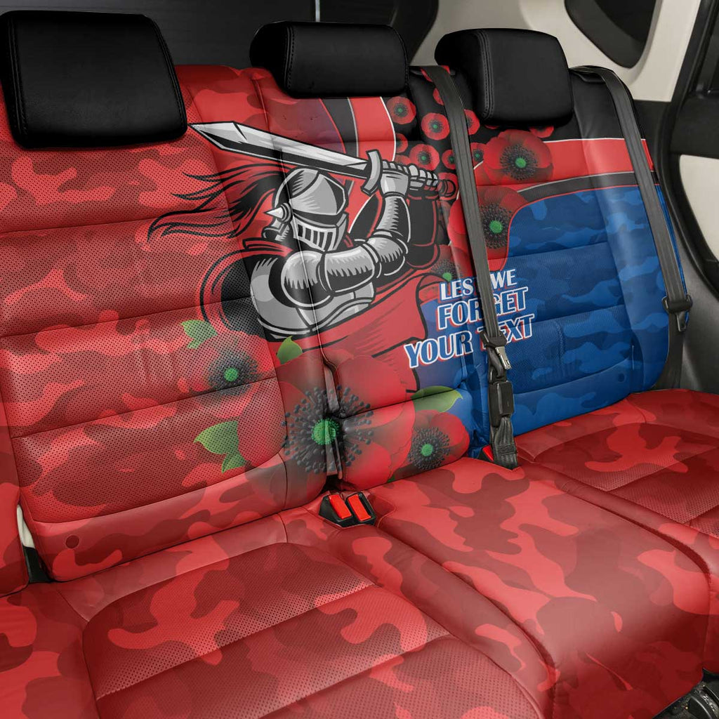 Newcastle Knights ANZAC Personalised Back Car Seat Cover Lest We Forget Poppy Camo