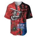 Newcastle Knights ANZAC Personalised Baseball Jersey Lest We Forget Poppy Camo
