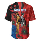 Newcastle Knights ANZAC Personalised Baseball Jersey Lest We Forget Poppy Camo