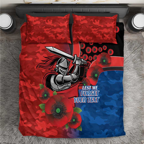 Newcastle Knights ANZAC Personalised Bedding Set Lest We Forget Poppy Camo