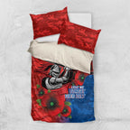 Newcastle Knights ANZAC Personalised Bedding Set Lest We Forget Poppy Camo