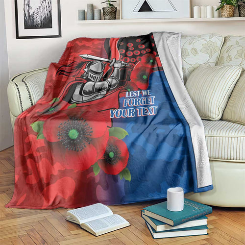Newcastle Knights ANZAC Personalised Blanket Lest We Forget Poppy Camo