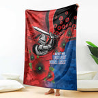 Newcastle Knights ANZAC Personalised Blanket Lest We Forget Poppy Camo