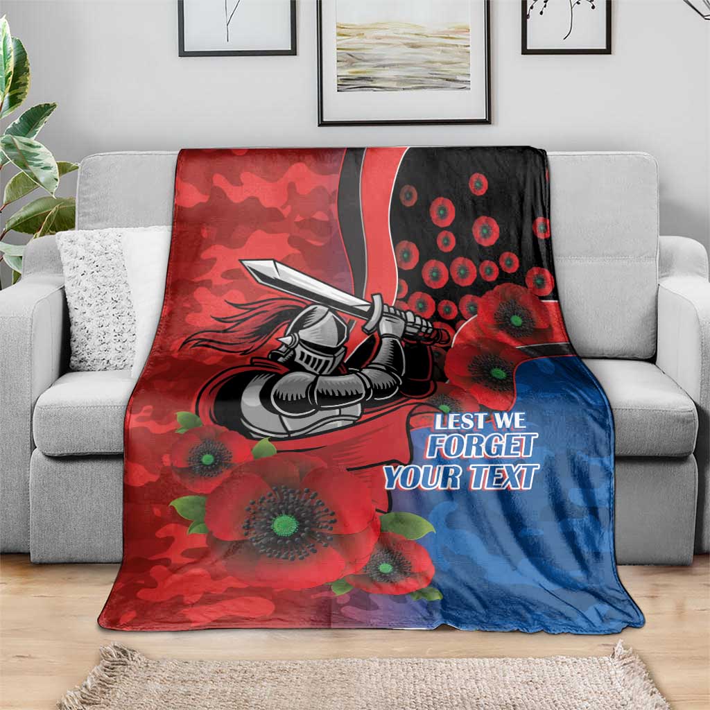 Newcastle Knights ANZAC Personalised Blanket Lest We Forget Poppy Camo