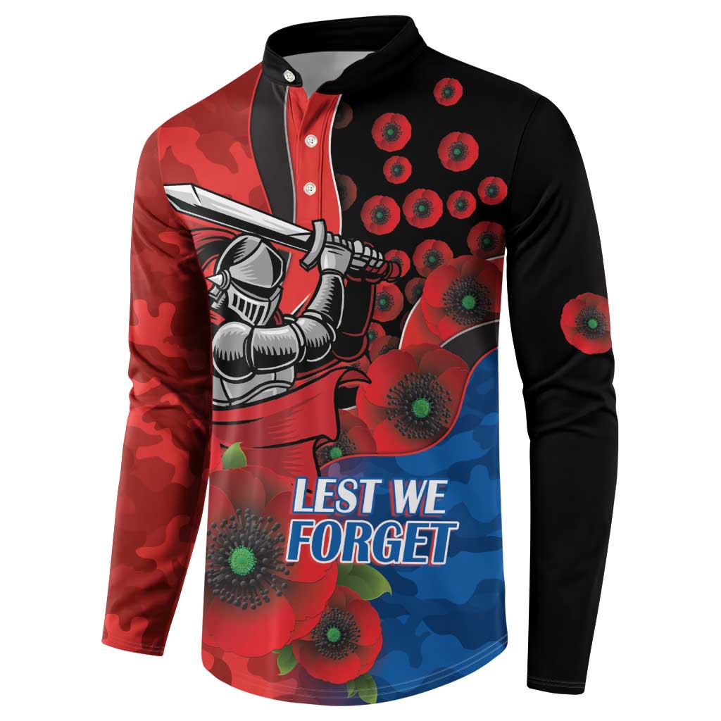 Newcastle Knights ANZAC Personalised Button Sweatshirt Lest We Forget Poppy Camo