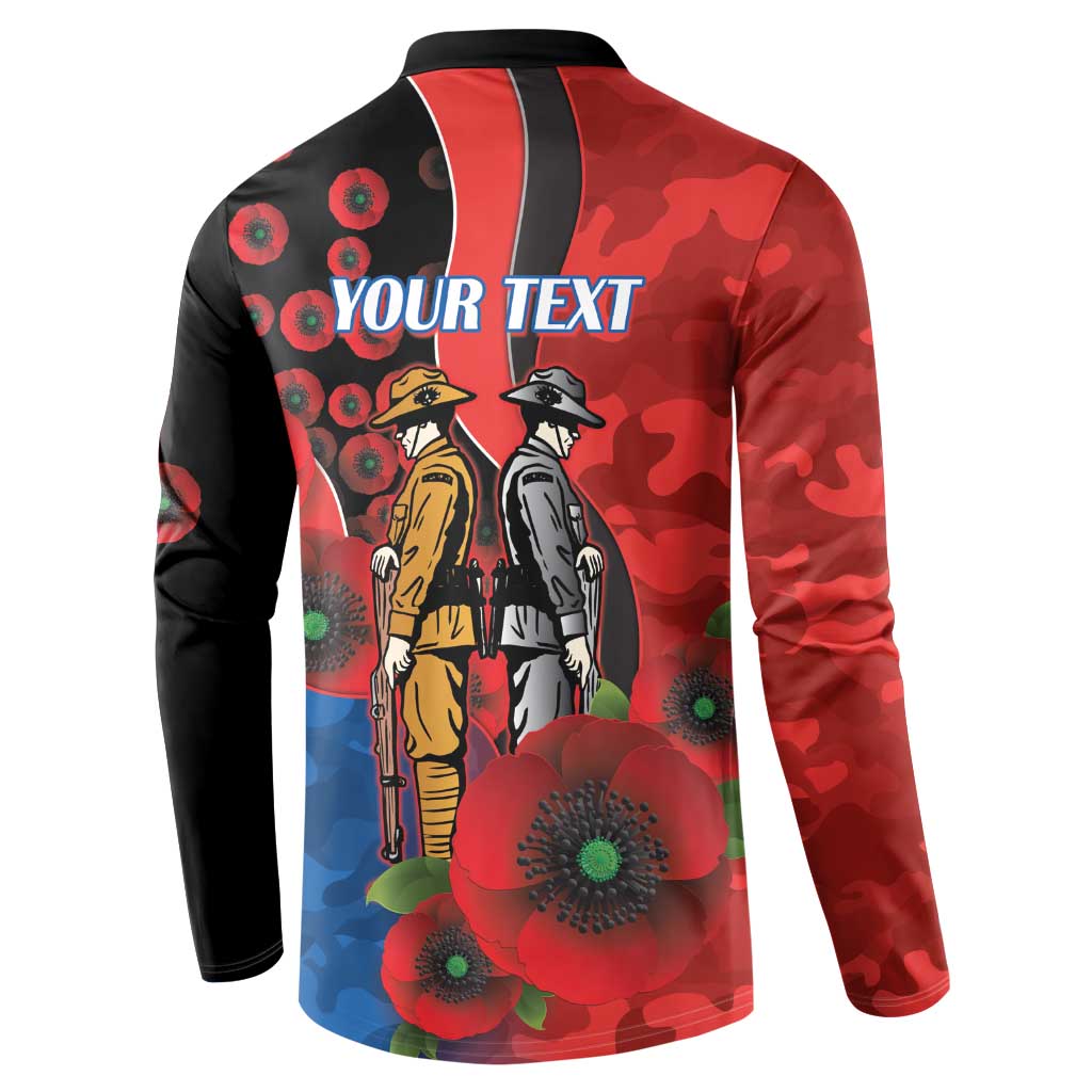 Newcastle Knights ANZAC Personalised Button Sweatshirt Lest We Forget Poppy Camo
