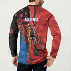 Newcastle Knights ANZAC Personalised Button Sweatshirt Lest We Forget Poppy Camo