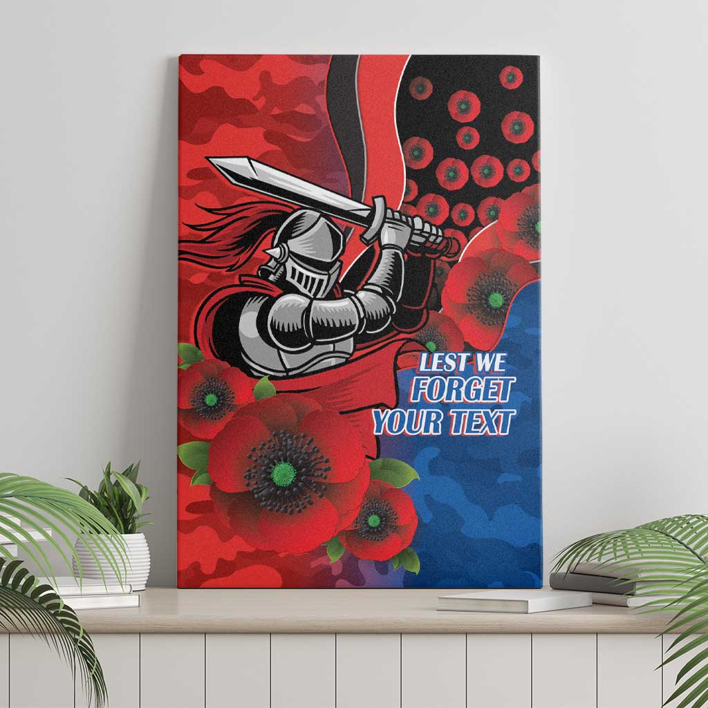 Newcastle Knights ANZAC Personalised Canvas Wall Art Lest We Forget Poppy Camo