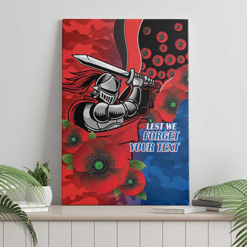 Newcastle Knights ANZAC Personalised Canvas Wall Art Lest We Forget Poppy Camo