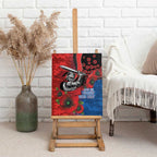 Newcastle Knights ANZAC Personalised Canvas Wall Art Lest We Forget Poppy Camo