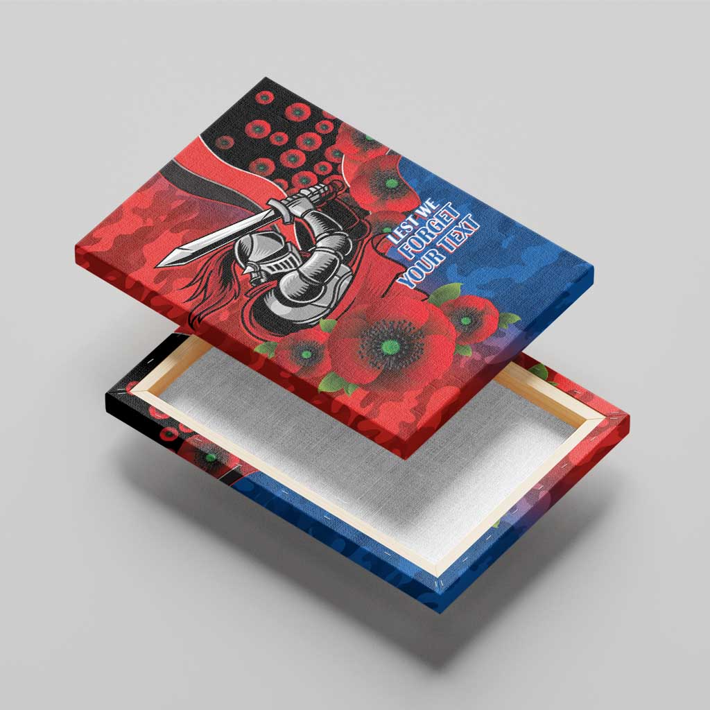 Newcastle Knights ANZAC Personalised Canvas Wall Art Lest We Forget Poppy Camo