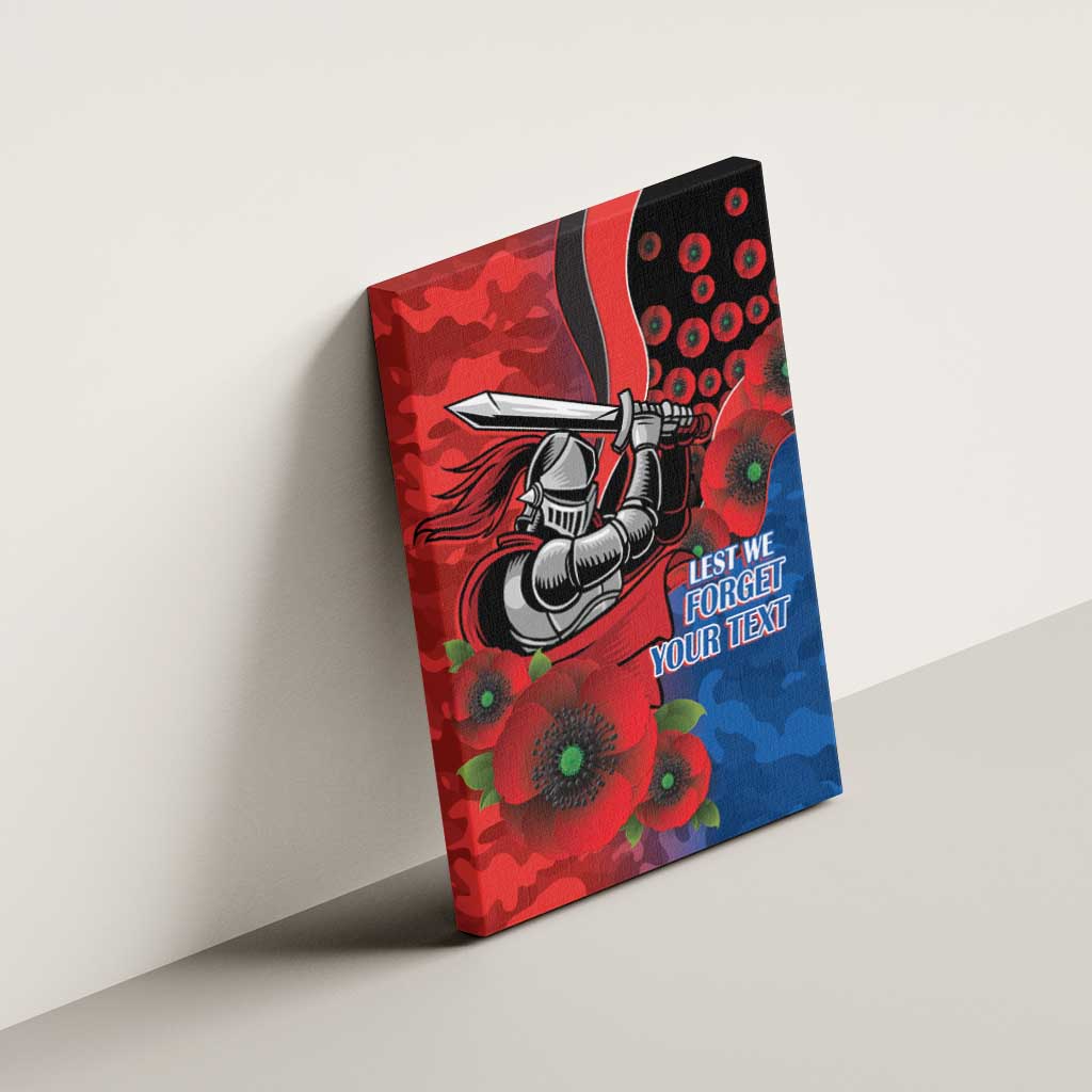 Newcastle Knights ANZAC Personalised Canvas Wall Art Lest We Forget Poppy Camo