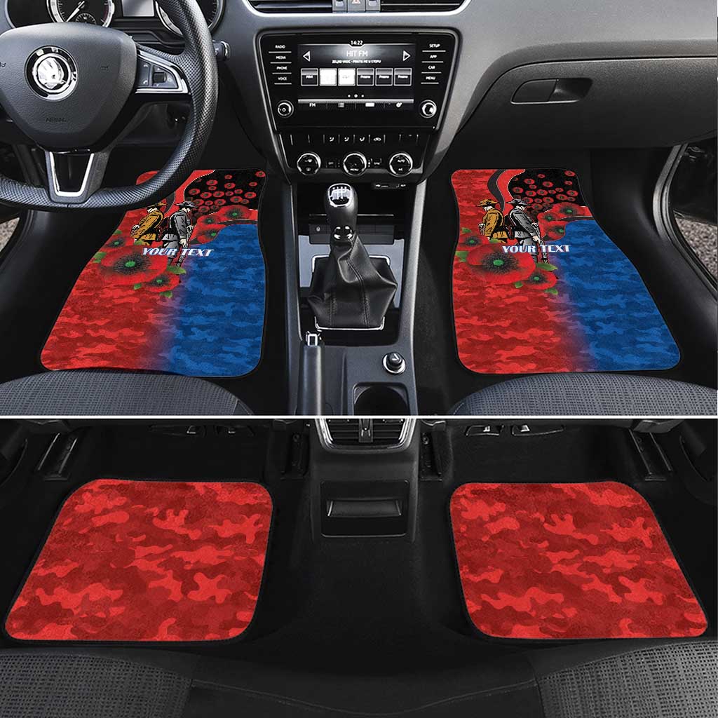 Newcastle Knights ANZAC Personalised Car Mats Lest We Forget Poppy Camo