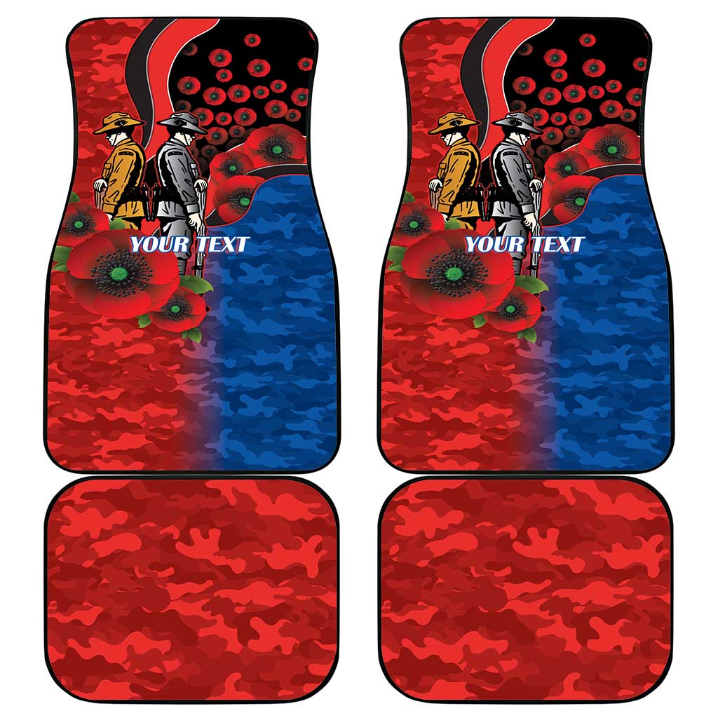 Newcastle Knights ANZAC Personalised Car Mats Lest We Forget Poppy Camo