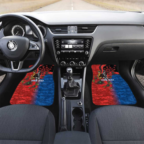 Newcastle Knights ANZAC Personalised Car Mats Lest We Forget Poppy Camo