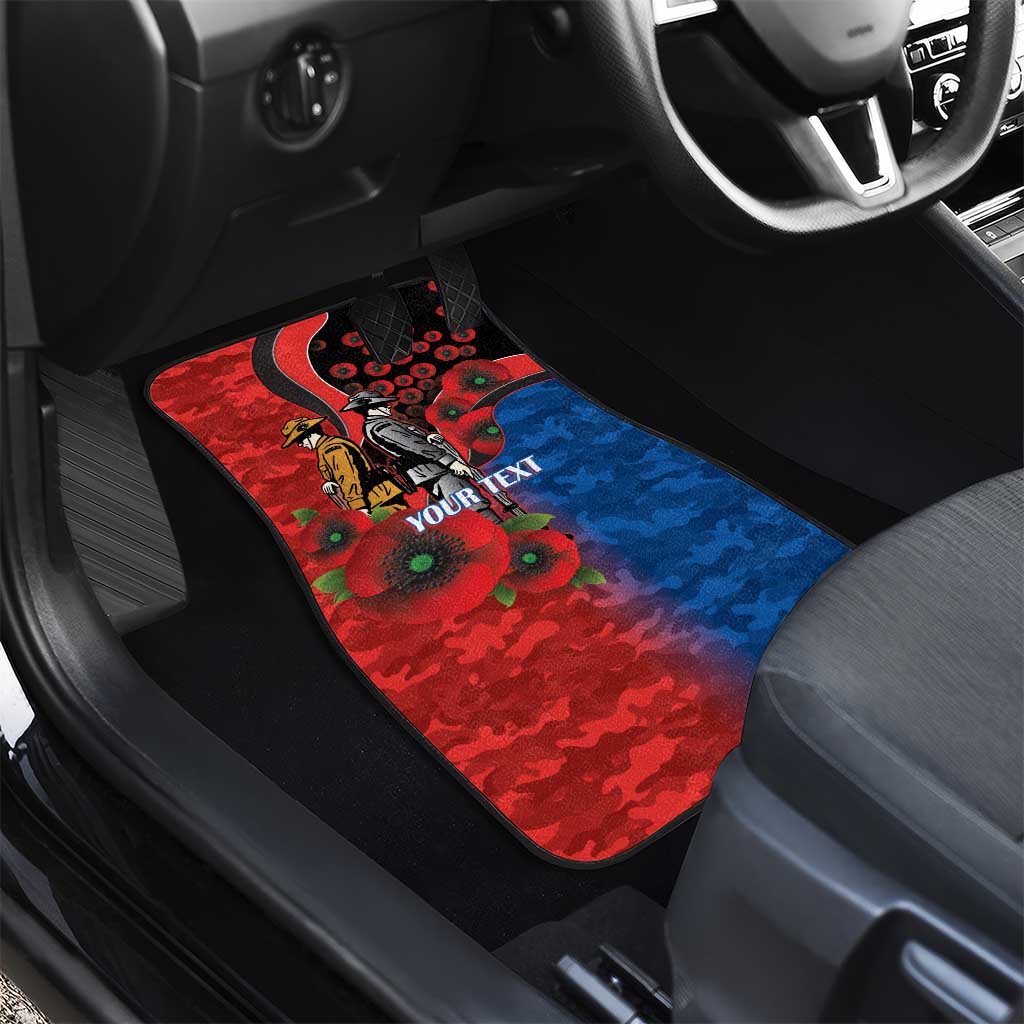 Newcastle Knights ANZAC Personalised Car Mats Lest We Forget Poppy Camo