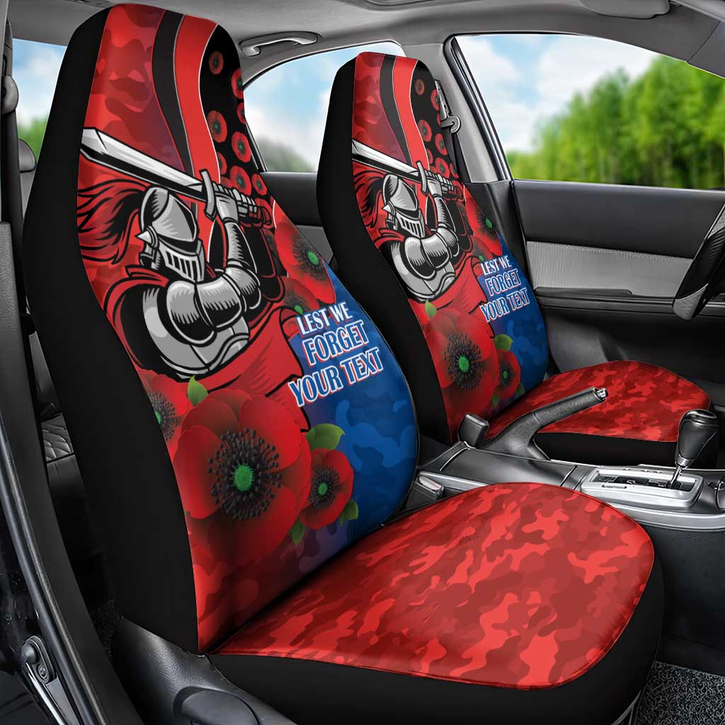 Newcastle Knights ANZAC Personalised Car Seat Cover Lest We Forget Poppy Camo