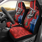 Newcastle Knights ANZAC Personalised Car Seat Cover Lest We Forget Poppy Camo