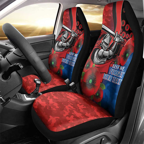 Newcastle Knights ANZAC Personalised Car Seat Cover Lest We Forget Poppy Camo