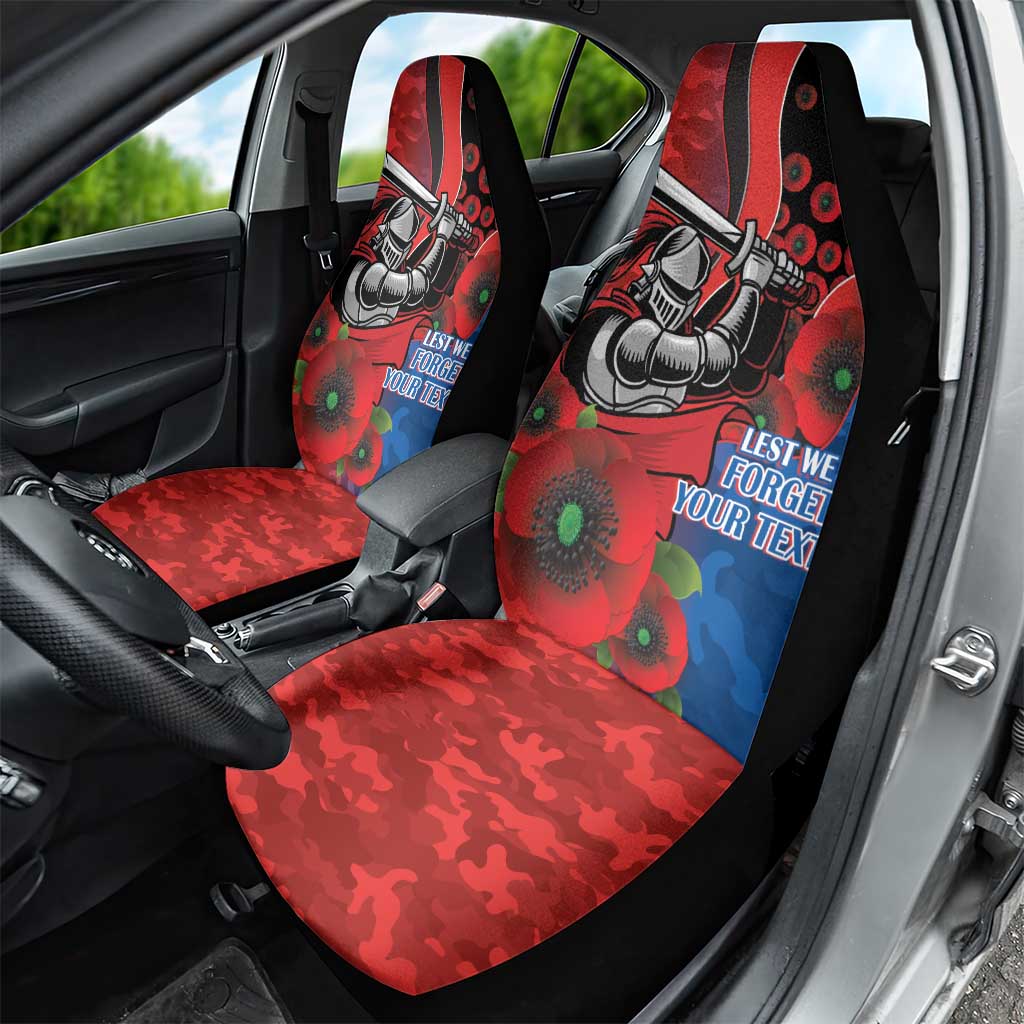 Newcastle Knights ANZAC Personalised Car Seat Cover Lest We Forget Poppy Camo